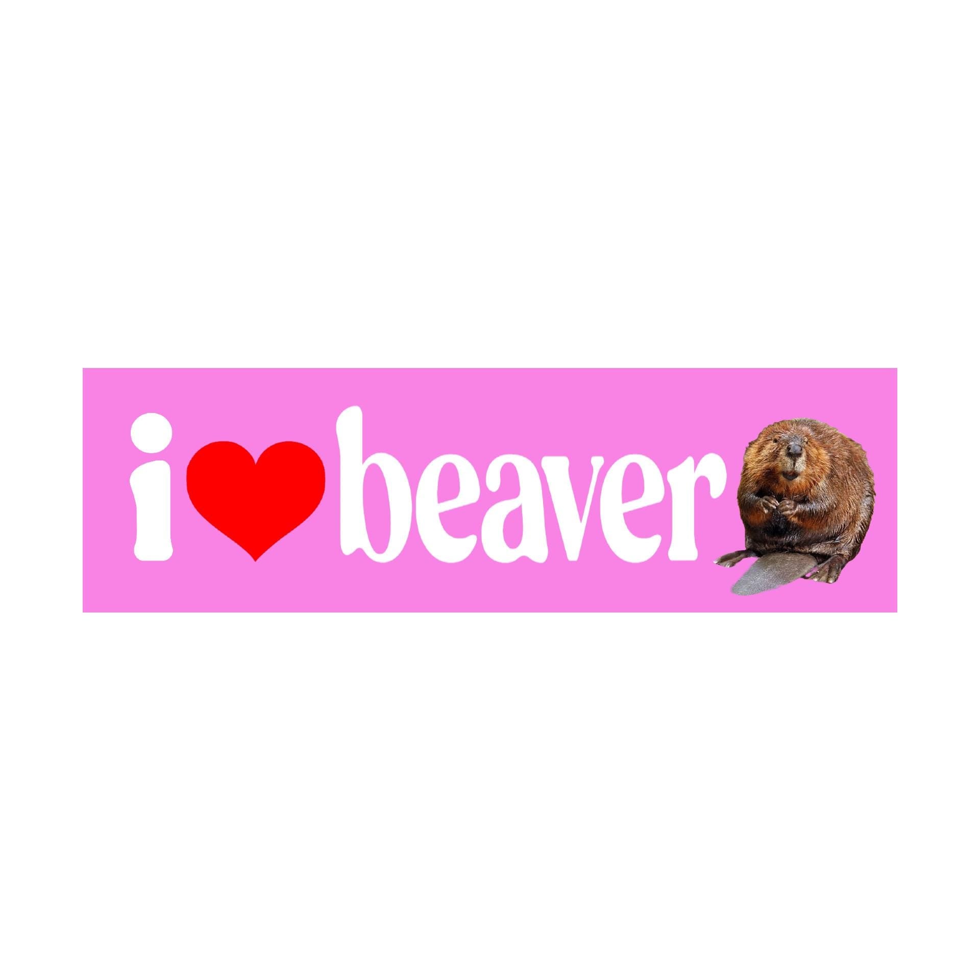 I Love Beaver Bumper Sticker | Funny Sticker | Laptop Sticker |