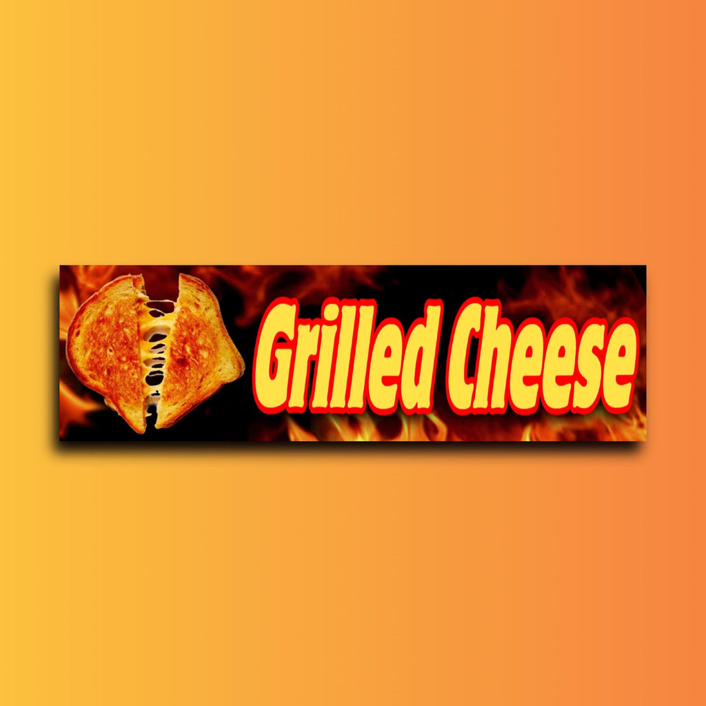 Grilled Cheese Bumper Sticker OR Magnet | Funny Sticker | Unhinged Gen Z Sticker | 8.5" x 2.5" Premium Weather-proof Vinyl