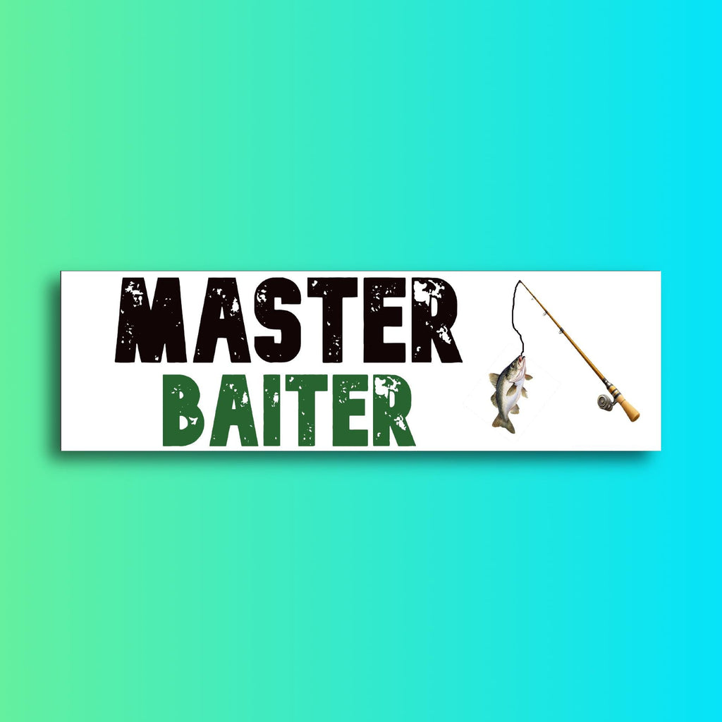 Master Baiter Bumper Sticker | Meme Sticker | Laptop Sticker | 8.5" x 2.5" Premium Weather-proof Vinyl