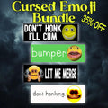 Cursed Emoji Bundle | Bumper Sticker OR Magnet | Funny Stickers | Unhinged Gen Z Stickers | 8.5" x 2.5" Weather-proof Vinyl