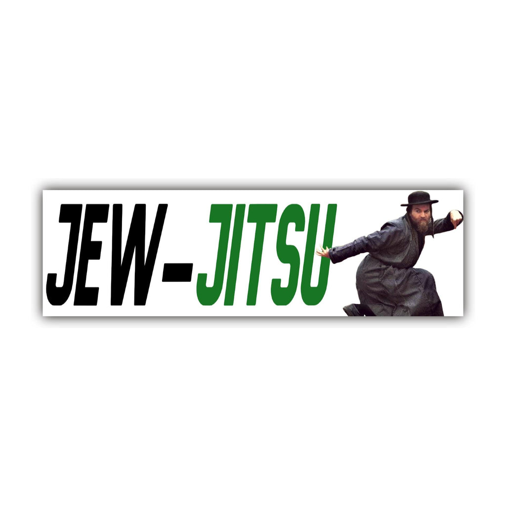 Jew-Jitsu Bumper Sticker OR Magnet | Unhinged Meme Sticker | Laptop Sticker | Car Decal | 8.5" x 2.5" Premium Weather-proof Vinyl