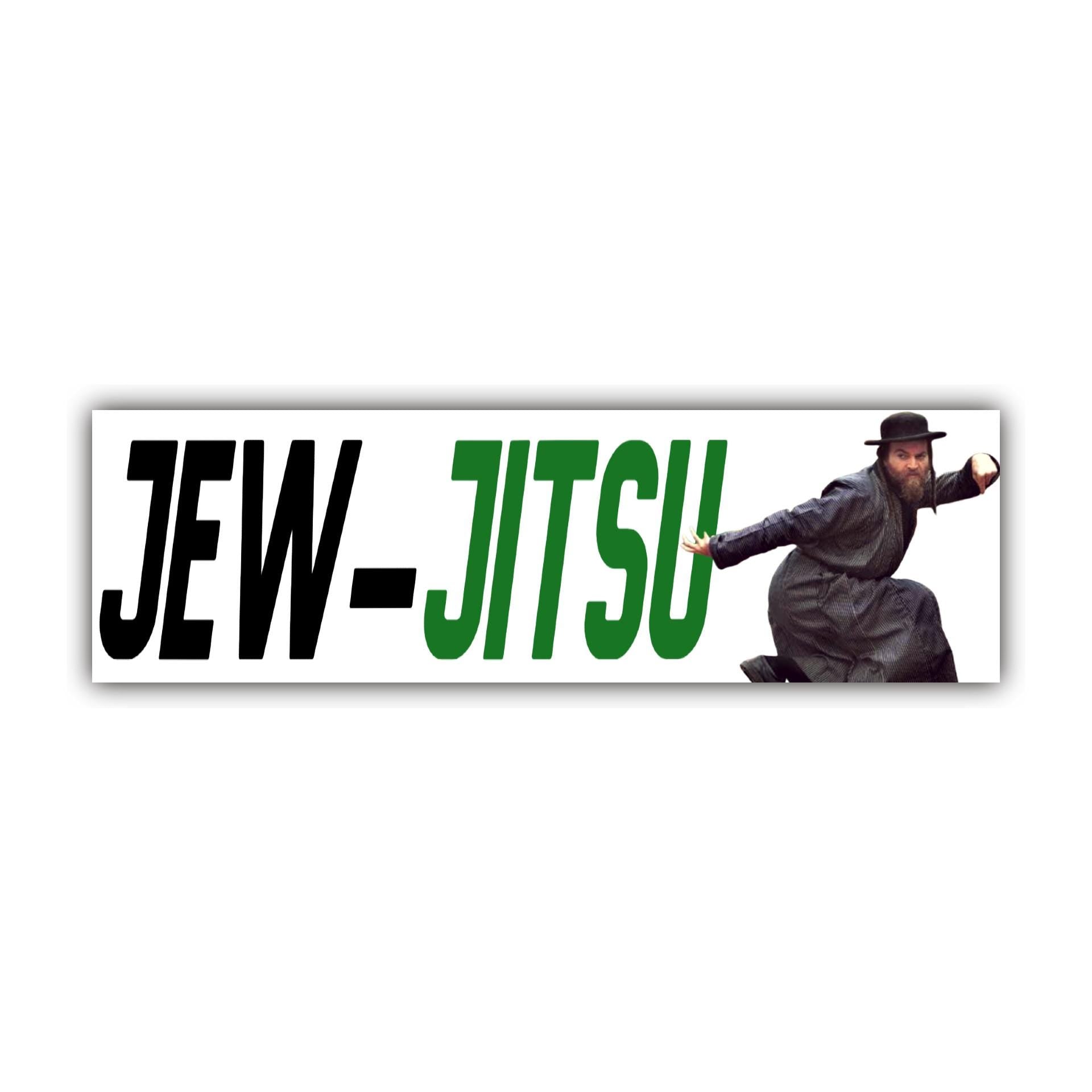 Jew-Jitsu Bumper Sticker OR Magnet | Unhinged Meme Sticker | Laptop Sticker | Car Decal | 8.5" x 2.5" Premium Weather-proof Vinyl