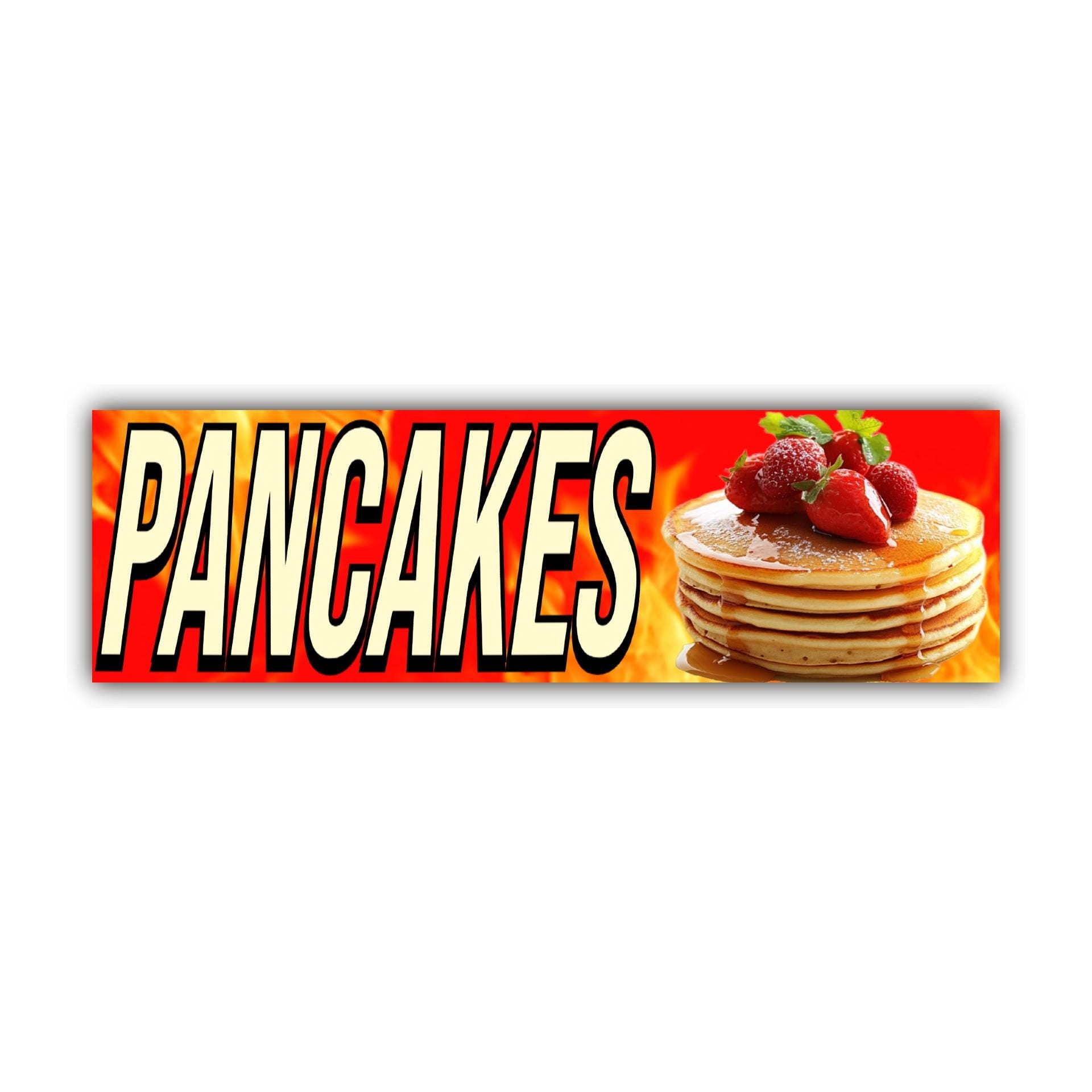 Pancakes Bumper Sticker OR Magnet | Bad Ass Foodie Decal | Meme Sticker | Cute Unhinged Gen Z | 8.5" x 2.5" Premium Weather-proof Vinyl