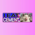 I Eat Cement Bumper Sticker OR Magnet | Meme Sticker | Unhinged Gen Z | Kitty Cat Decal | 8.5" x 2.5" Premium Weather-proof Vinyl