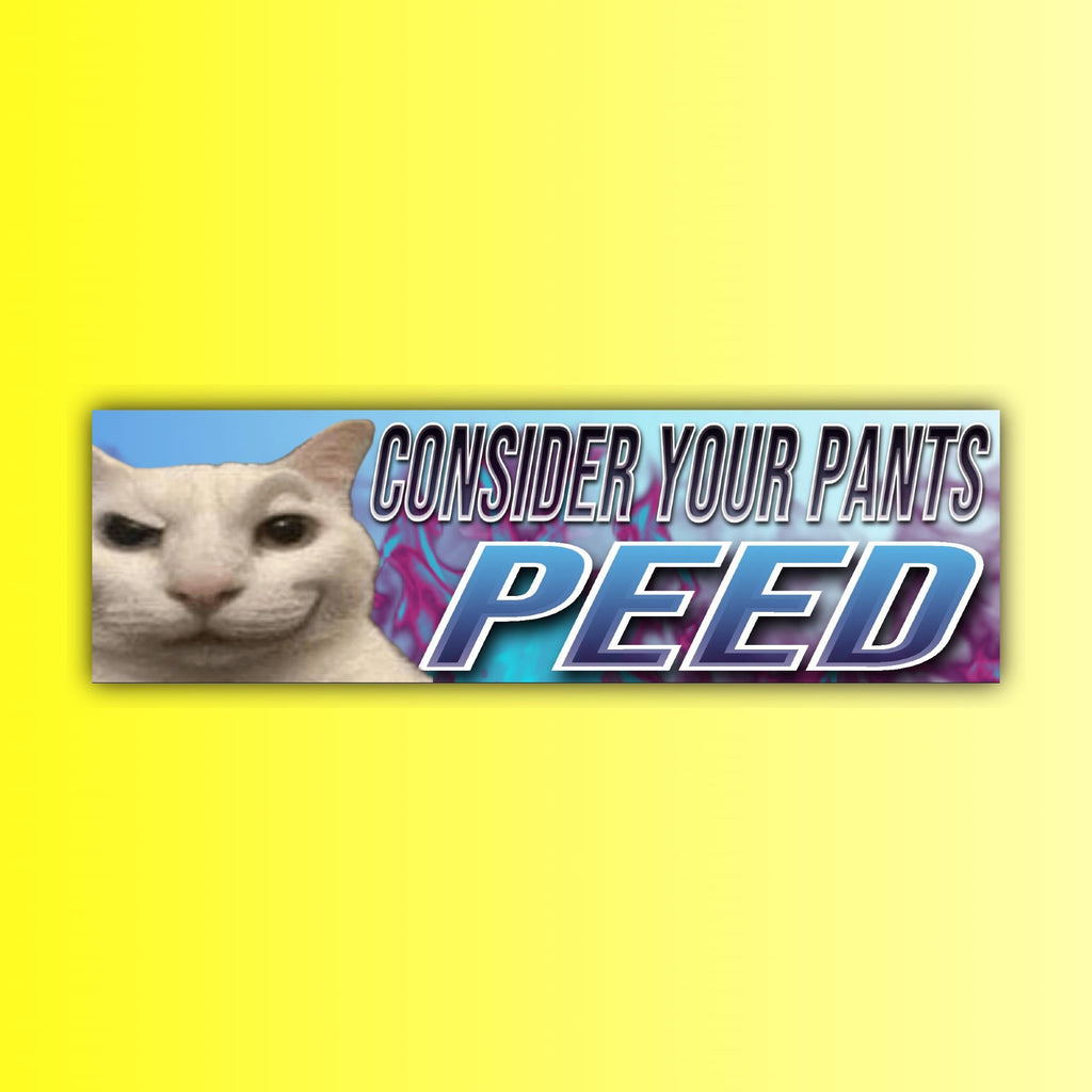 Consider Your Pants Peed Bumper Sticker OR Magnet | Meme Sticker | Unhinged Gen Z Decal | 8.5" x 2.5" Premium Weather-proof Vinyl