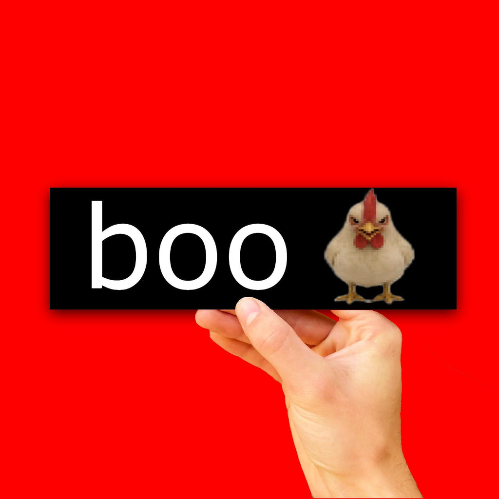 Boo Bumper Sticker OR Magnet | Unhinged Silly Car Decal | 8.5" x 2.5" Premium Weather-proof Vinyl