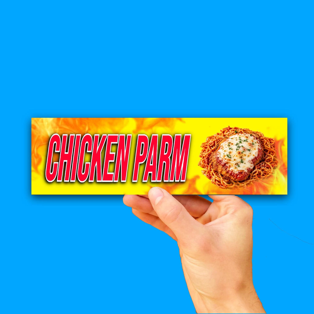 Chicken Parm Bumper Sticker OR Magnet | Badass Food Decal | Unhinged Funny | 8.5" x 2.5" Premium Weather-proof Vinyl